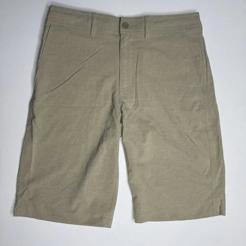 Goodfellow & Co Hybrid Swim Shorts Mens 28 Beige Stretch Chino Beach Golf